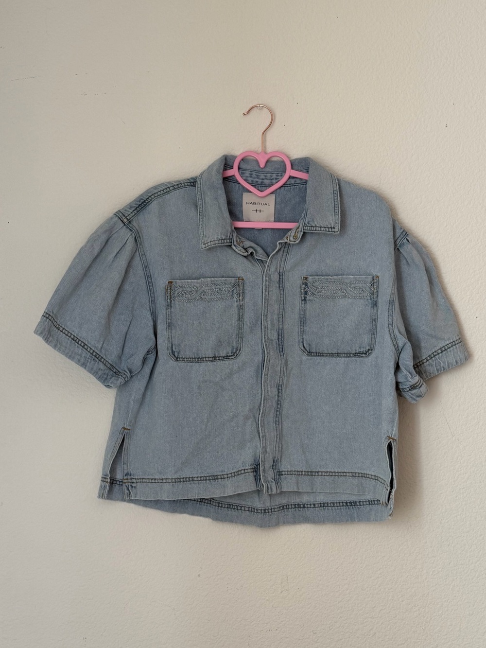 Habitual Light Wash Denim Jacket - Short Sleeve